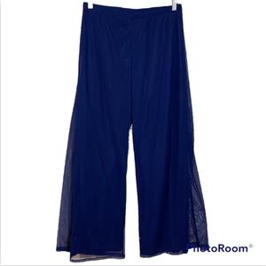 Antthony Original Deep Purple High Waisted Wide Leg Lined Mesh Pant Size Medium